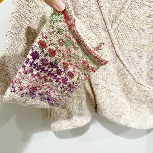 ANTHRO Pilcro Drew Surplice Sweater Faux Wrap Fair Isle Boho Cabincore Size XS - Picture 5 of 12